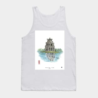 Turtle Tower Hanoi Vietnam (Hồ Hoàn Kiếm) Illustration Tank Top